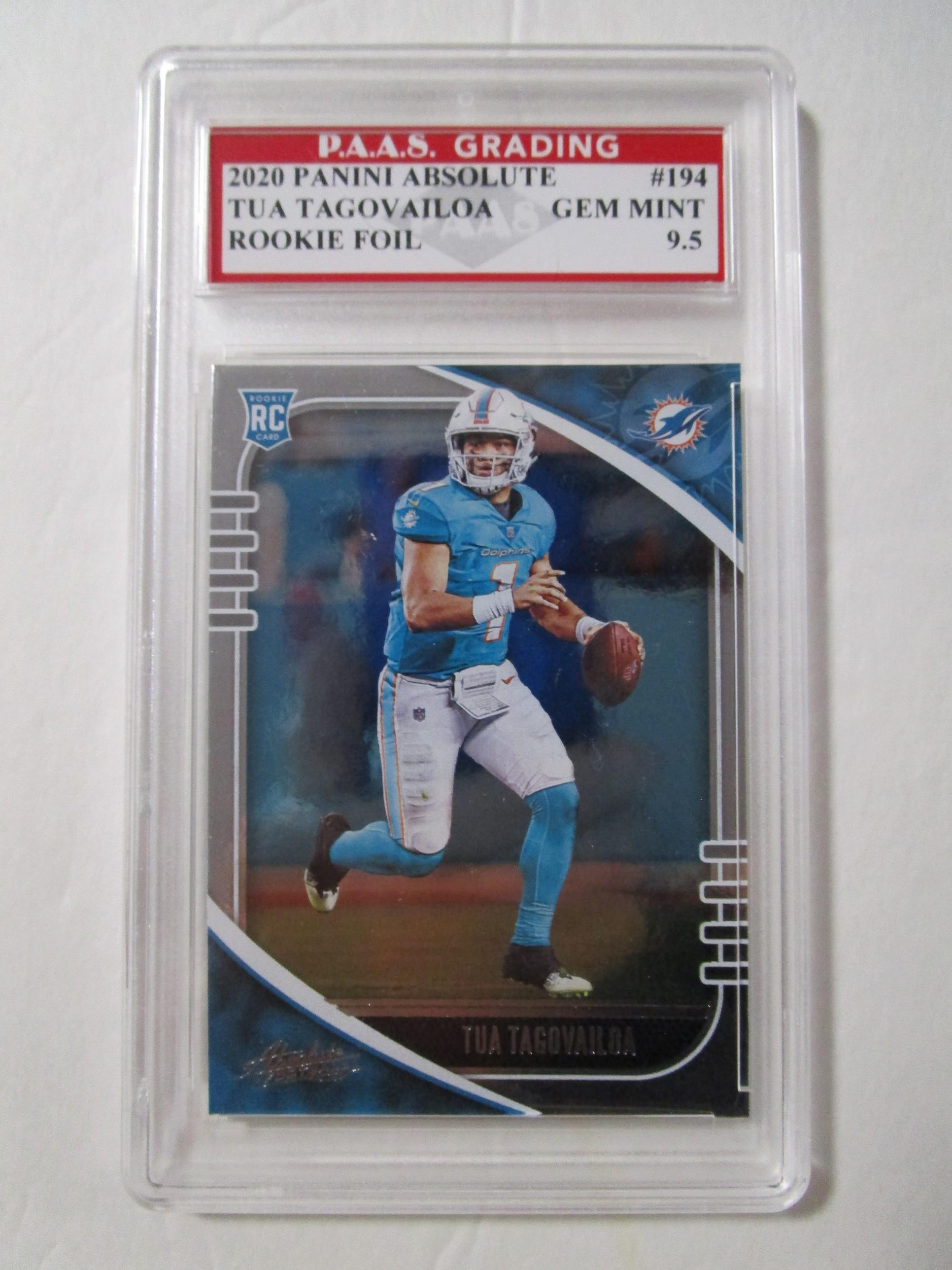 Tua Tagovailoa Dolphins 2020 Panini Absolute ROOKIE Foil #194 graded PAAS Gem Mint 9.5