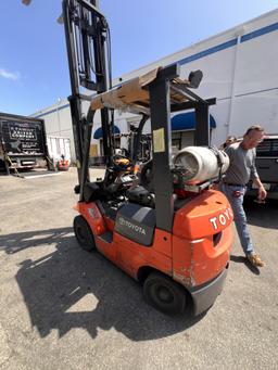 Toyota Propane Operated Forklift, Model 7FGU15, 3 Stage, (2) Brand New Cylinders