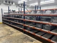 8 ft stocking racks with (18) counting and packaging stations.