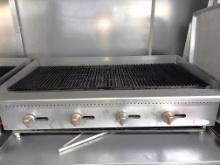 48" Cook Rite Char Broiler 4 Burner on S/S Equipment Stand w/Casters