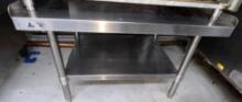 36in stainless steel equipment, stand with side and backsplash.