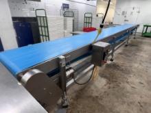 25 ft x 26 in Digitally controlled waterproof multi speed conveyor system with seven packing station