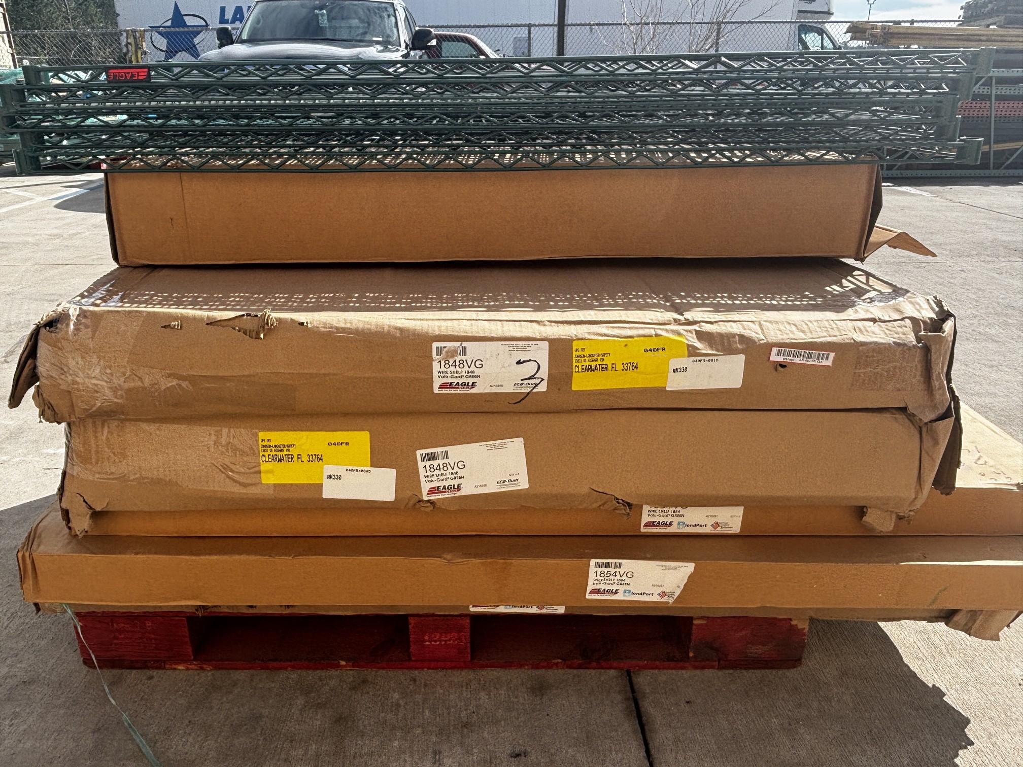 Pallet of Assorted Olympic & Eagle Epoxy Coated Shelving / Metro Rack Shelving