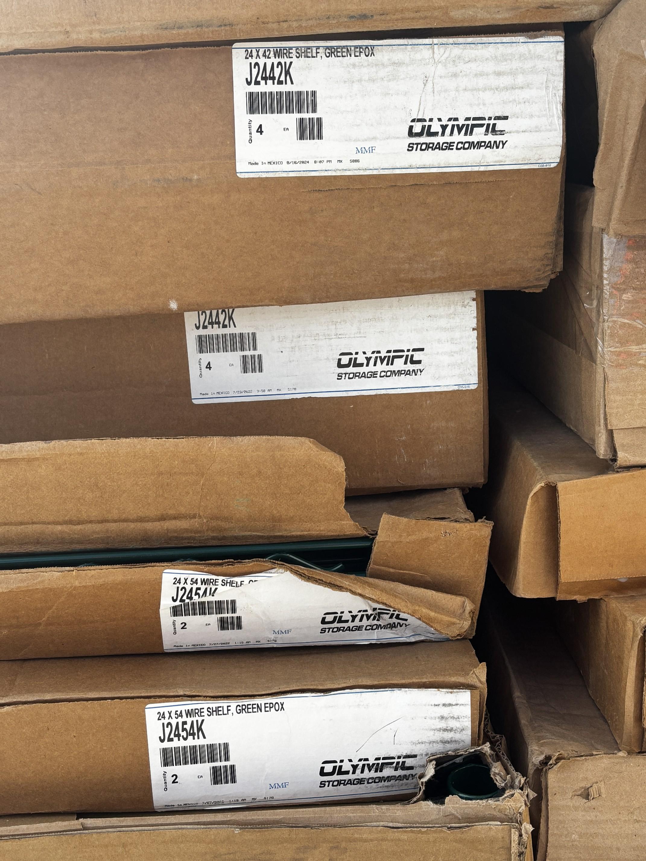 Pallet of Assorted Olympic & Eagle Epoxy Coated Shelving / Metro Rack Shelving
