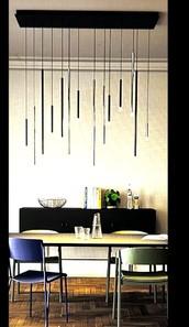 Brand New Boxed 14 Drop Rectangular Chandelier, Black & Silver  in Color