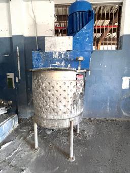 Jacketed 304 S/S Steel Tank,, 50 H.P. , Explosion Proof High Shear Mixer, 170 Gallon Capacity , with