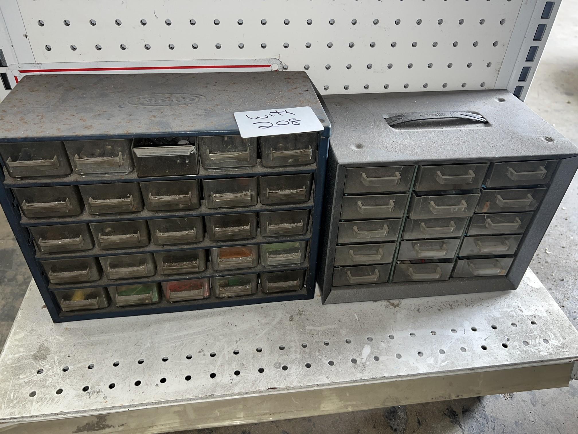 Asst Lot on Pegboard: Cable Cutter, Sockets, Come-A-Long, & End Mills, Gun Brushes