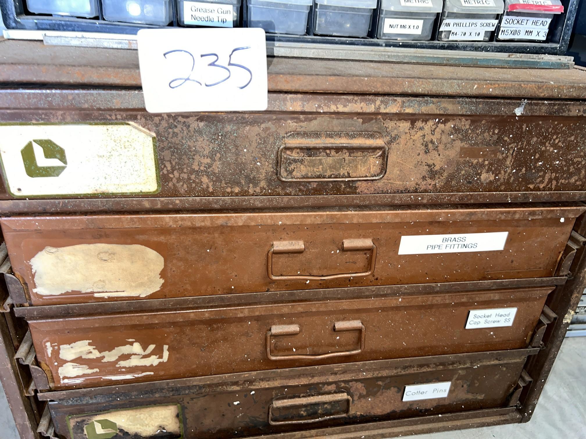 Parts Bin Full of: Pop Rivets, Extra Thick Wshers, Brass Pipe Fittings, S/S Head Cap Screws and Cott