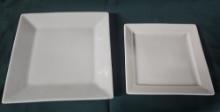 Yanco & CAC Commercial Chinaware Square Dinner Plates