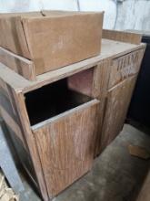 Double Wooden Trash Receptacles