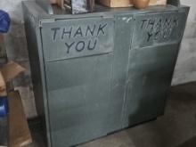 Double Wooden Trash Receptacles