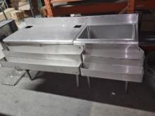 S/S Ice Bin and Work Table with Double Speed Rails