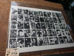 Uncut Sheet of Beatles photographs - plastic cover to be replaced