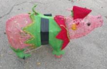 Outdoor light up Christmas Pig