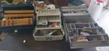Fishing Tackle Boxes - 3 boxes with contents
