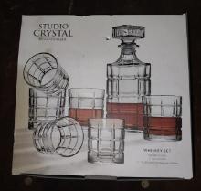 New Crystal Decanter and glasses - 7 Pc Whiskey Set by Godinger