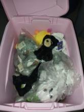 Stuff Animals - most are new with tags with plastic bin