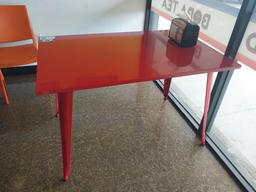 Red Metal Table -29.5 x 47 in