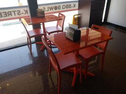 Matching Outdoor Table and Chairs - Seating Package 4 metal tables and 12 Plastic chairs