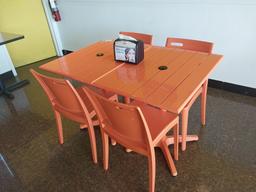 Matching Outdoor Table and Chairs - Seating Package 4 metal tables and 12 Plastic chairs