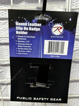 Rothco Round Leather Badge Clip On Holder