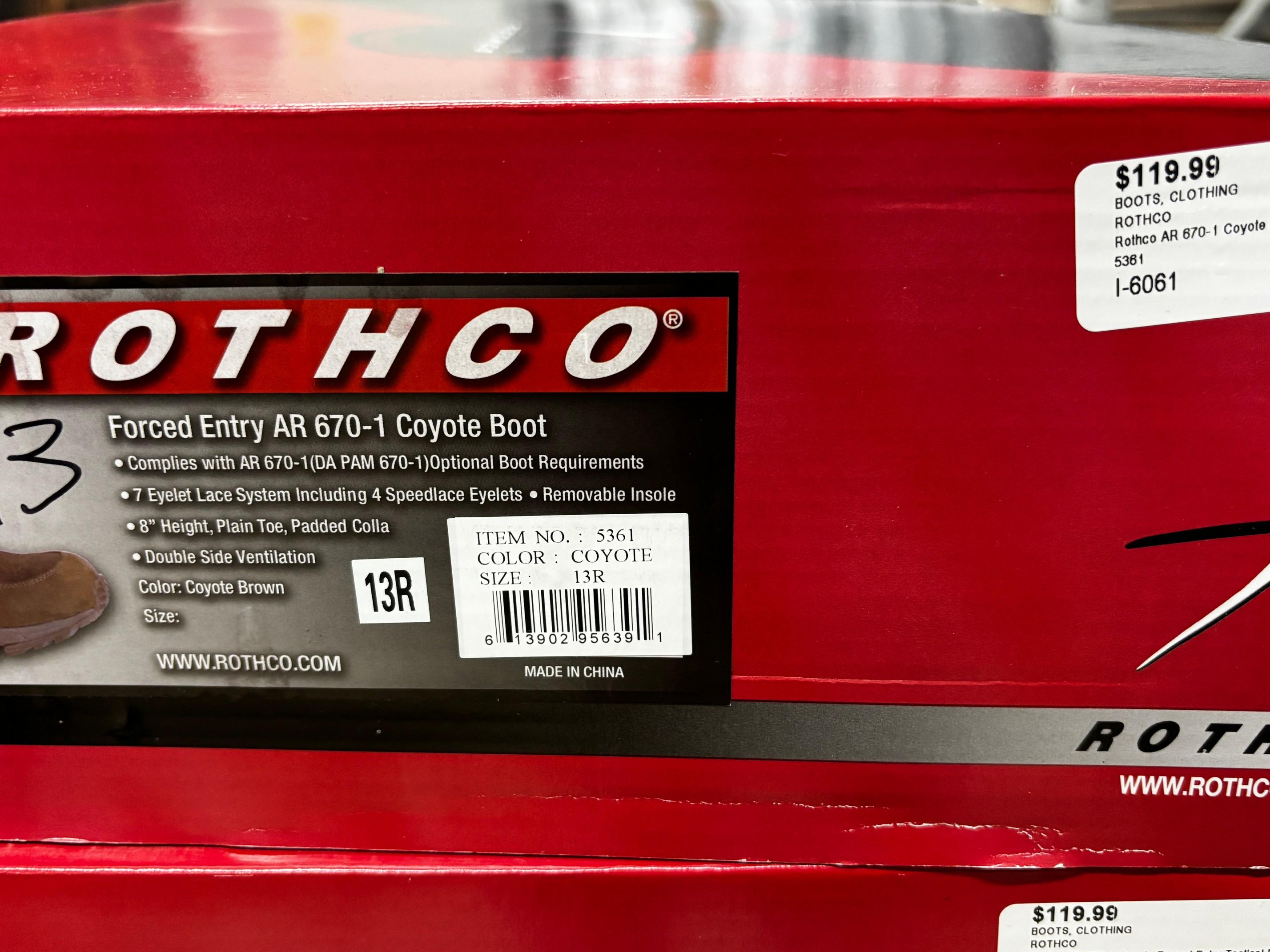 Rothco Forced Entry AR 670-1 Coyote Boot
