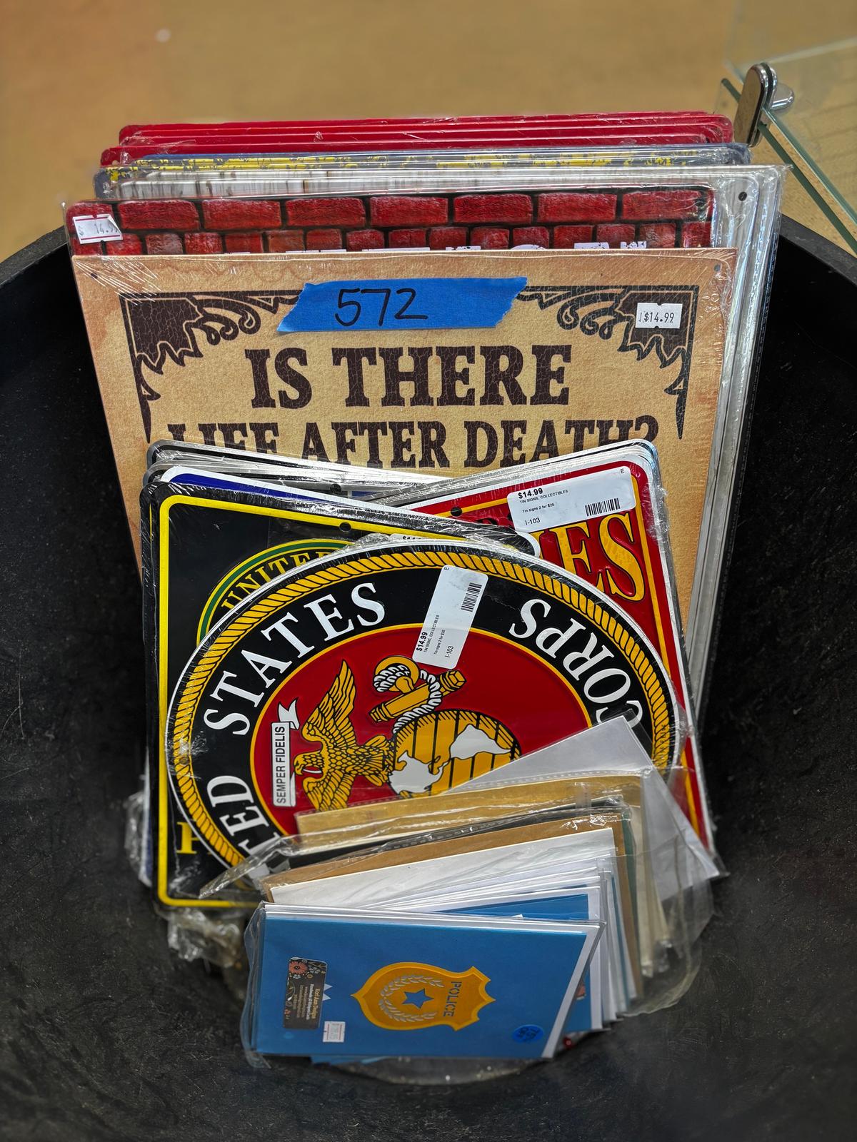 Assorted Lot of Military Themed Metal Wall Signs / Decor