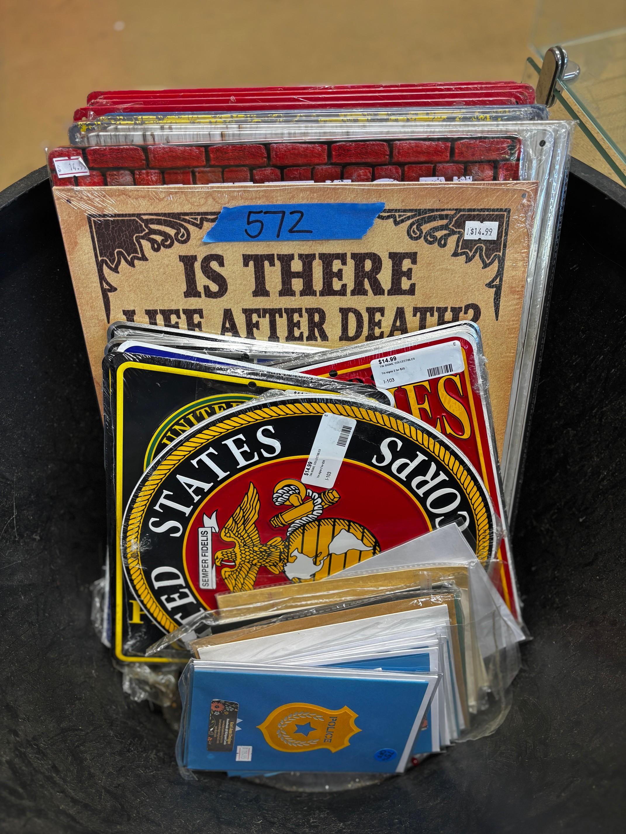 Assorted Lot of Military Themed Metal Wall Signs / Decor