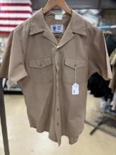 Brown Navy Dress Shirt - Short Sleeve