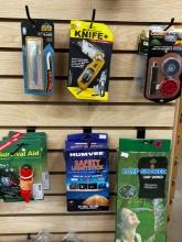 Survival Shelf Lot - Utility Knives - Fire Starter - Camp Shower & More