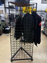Black Triangular Display Rack on Wheels