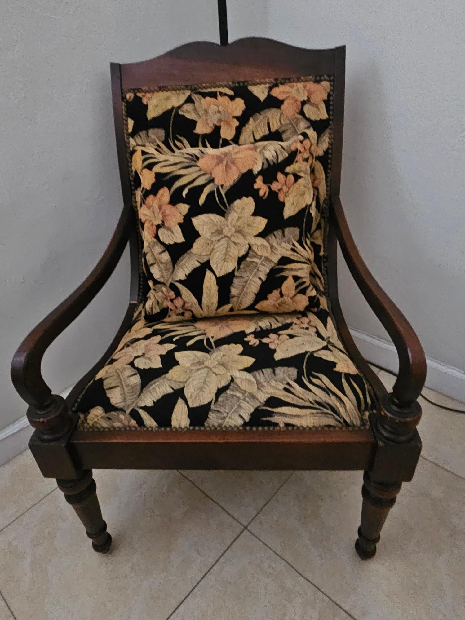 Push Pin Upholstered Occasional Wood Chairs