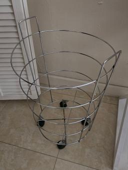 Rolling Chrome Hamper