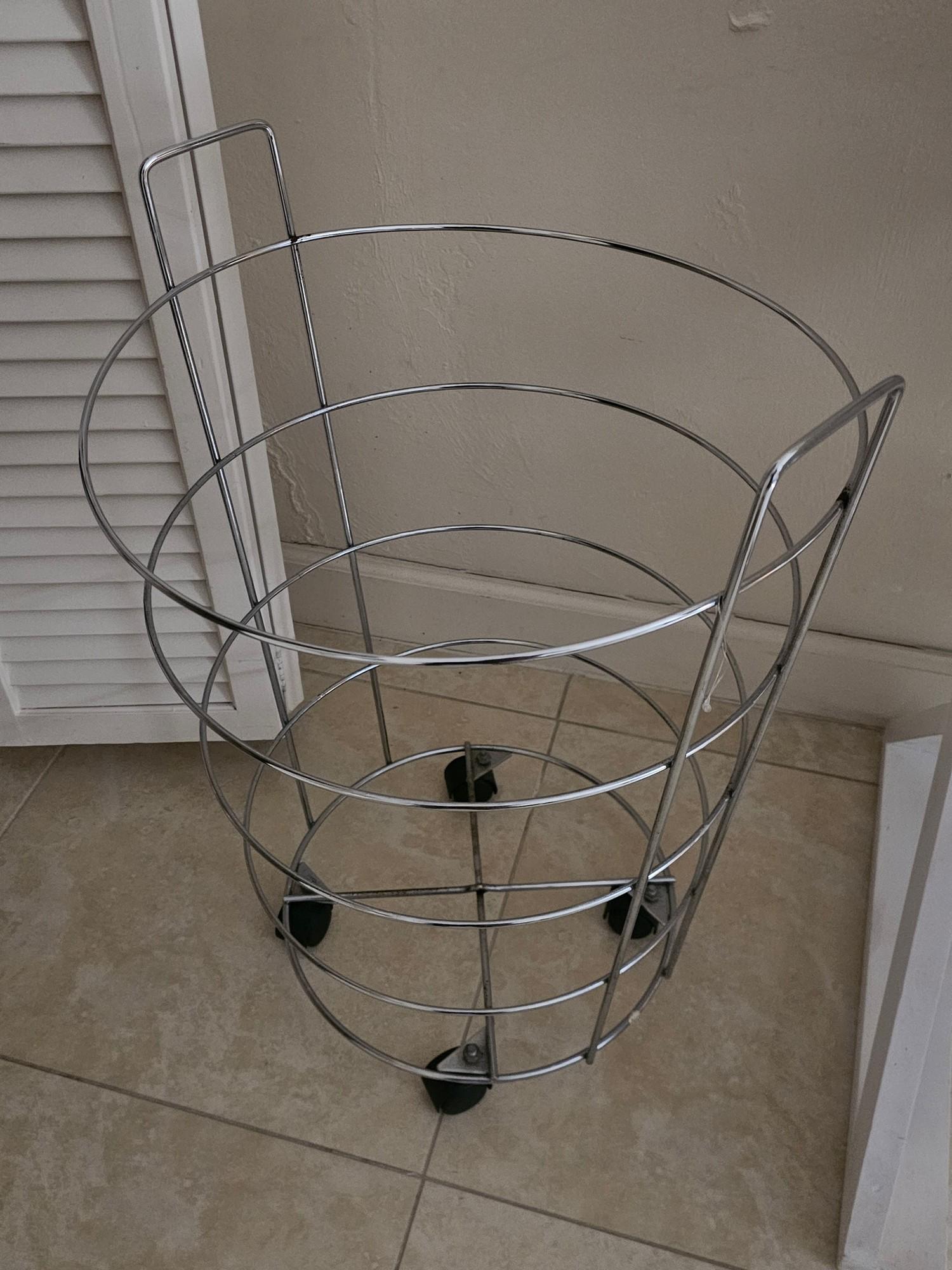Rolling Chrome Hamper