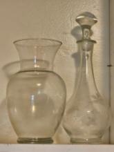 Glass Vase and Decanter