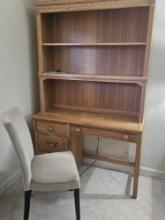 48" Wood Desk with Bookcase and Chair