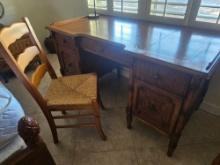 59" Wood Desk and Chair