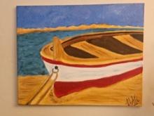 Artist Signed Stretched Oil On Canvas