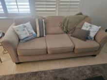 87" Upholstered Sofa with Pillows