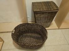Woven Wicker Hamper and Basket