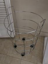 Rolling Chrome Hamper