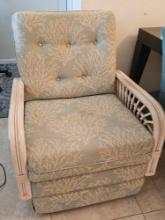 Upholstered Occasional Rattan Chair