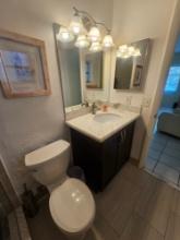 Complete Bathroom - Includes American Standard Commode, 36" Bull Nose Marble Top Vanity, 30" x 76' S
