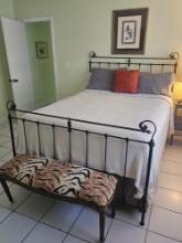Metal Frame Queen Bed with Serta Mattress