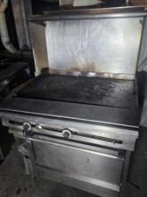 Four Burner Flat Top Grill with Overshelf (needs maintenance)