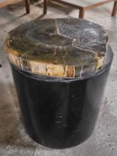 20"R Natural Wood Top Side Table