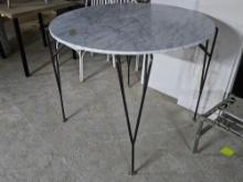 46"R Marble Top Metal Table