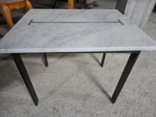 30" x 24" Marble Top Metal Tables