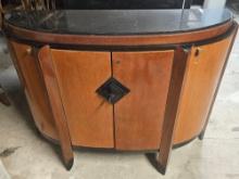 48" Marble Top Wood Credenza (needs refurbishment)