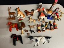 Lot,(22) Assorted Miniatures, Dogs, Horses, People, Misc